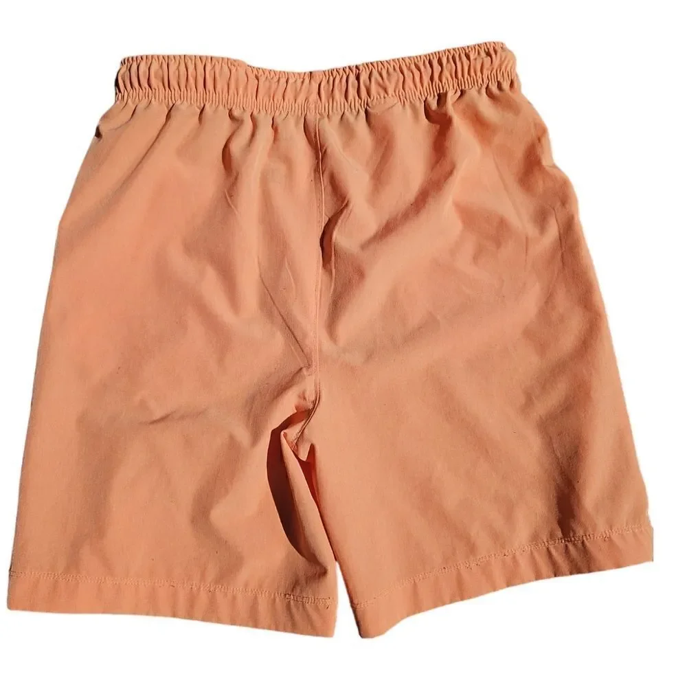 Tommy Bahama Boys Orange Cotton Swim Shorts Drawstring Elastic Waist Sz 14
